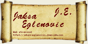 Jakša Eglenović vizit kartica